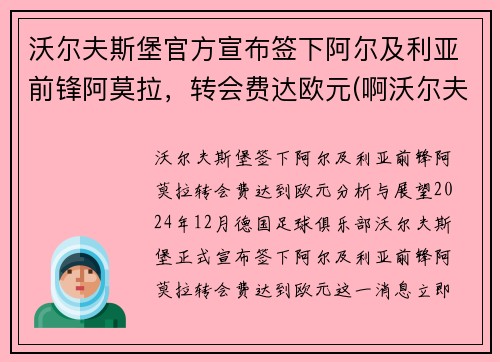 沃尔夫斯堡官方宣布签下阿尔及利亚前锋阿莫拉，转会费达欧元(啊沃尔夫)